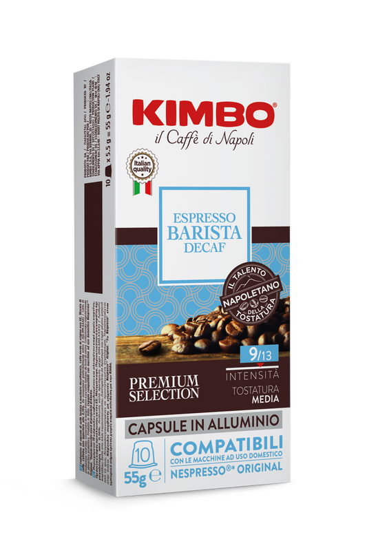 Kimbo Decaffeinated Aluminium Nespresso ®* Compatible Capsules 55g
