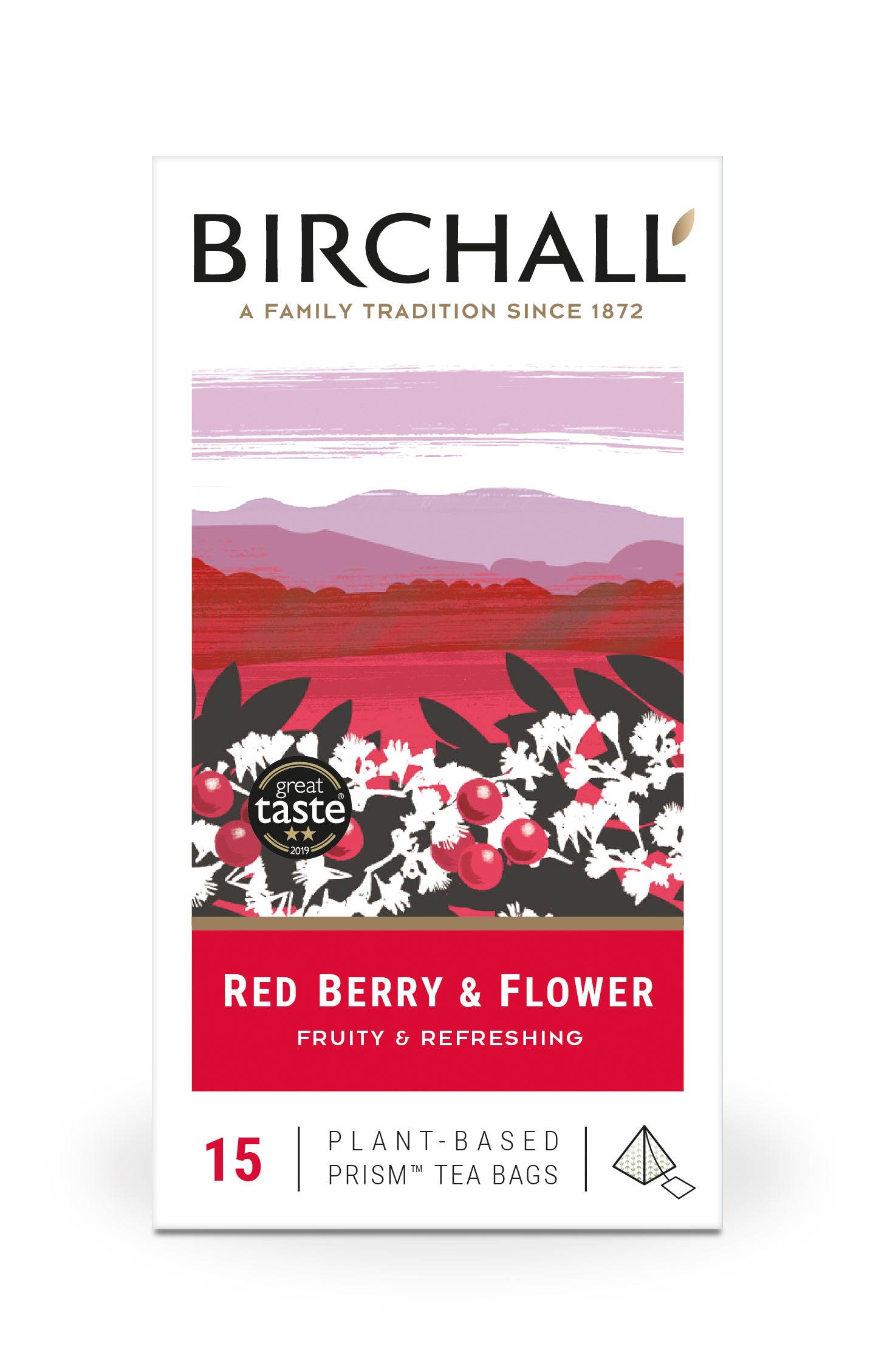 Birchall Red Berry & Flower - 15 Plant-Based Prism Tea Bags