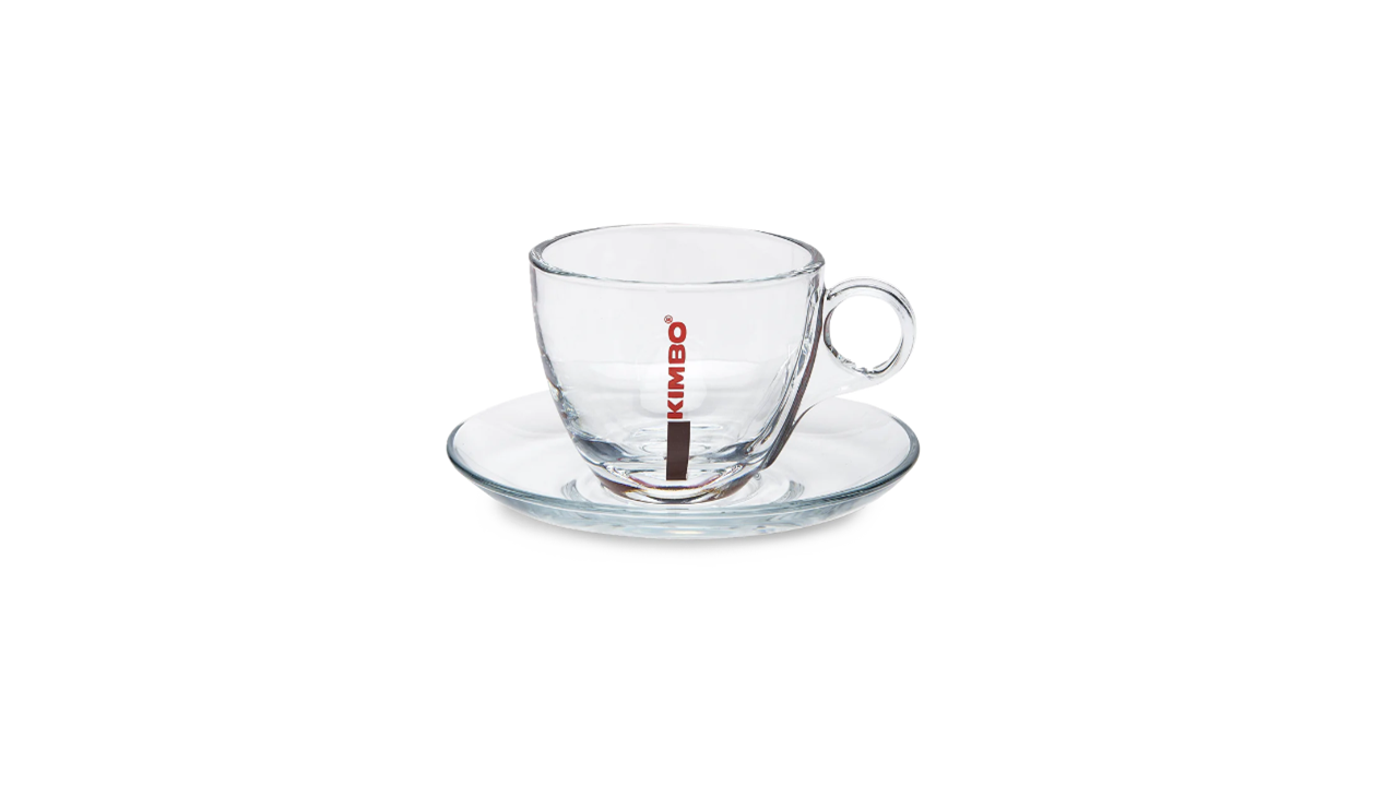 Kimbo Glass Cappuccino Cup and Saucer (single)