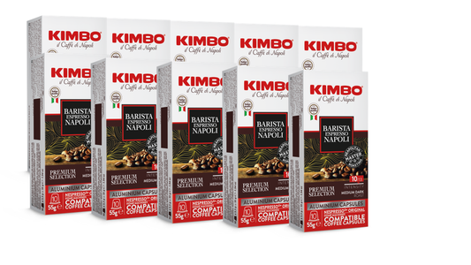 Kimbo Napoli Aluminium Nespresso Compatible Capsules 10x55g